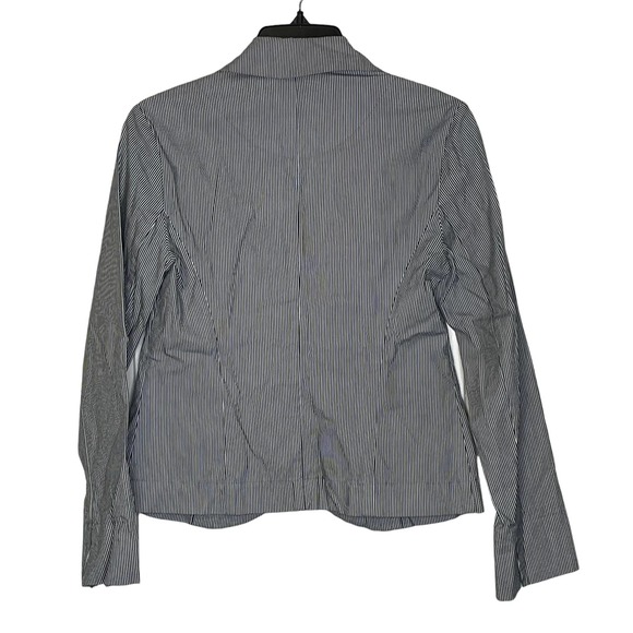 Talbots Petites Stretch Blazer Jacket Women 4 Long Sleeve Striped Front Button - Picture 8 of 8